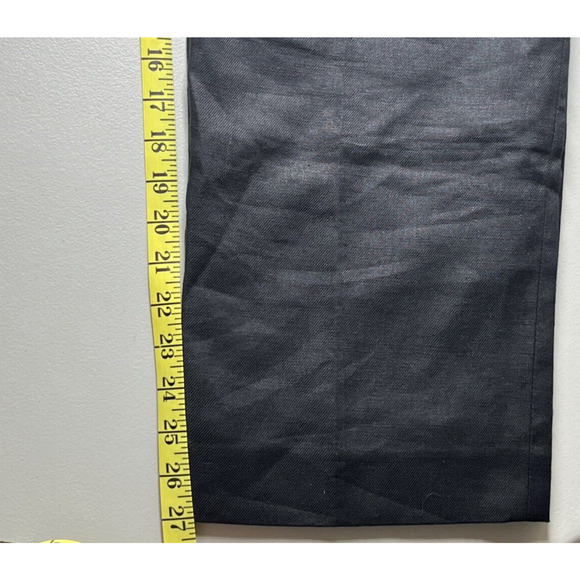 J Crew Kate Pants Womens 16 Black Straight Leg Pant Stretch Linen Blend Lined - Picture 9 of 10